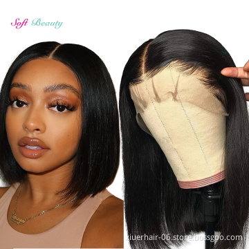 Wholesale Transparent HD Full Lace Bob Wigs Pixie Cut,Brazilian Virgin Human Hair Lace Frontal Wigs For Black Women